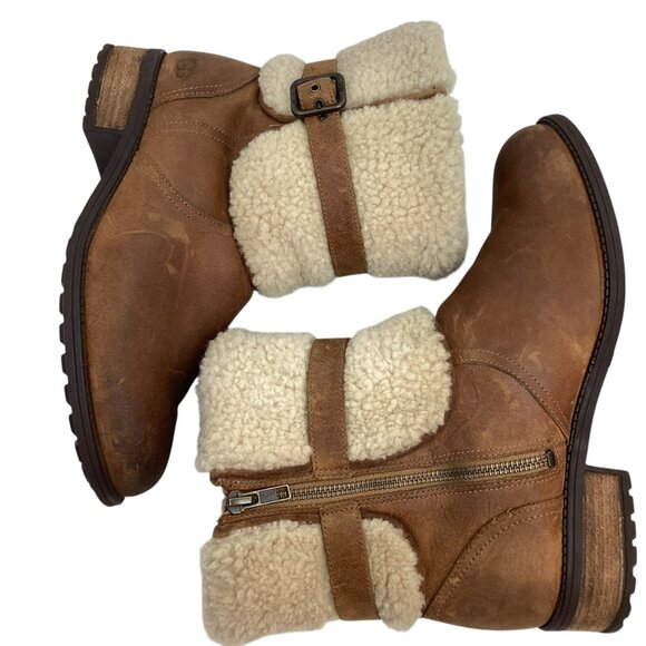 UGG Australia Blayre ll Womens Suede Shearling Cuff Leather Ankle Boots 8.5 - Picture 4 of 11
